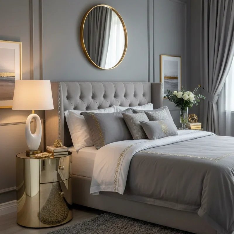 Grey and Gold Bedroom Ideas