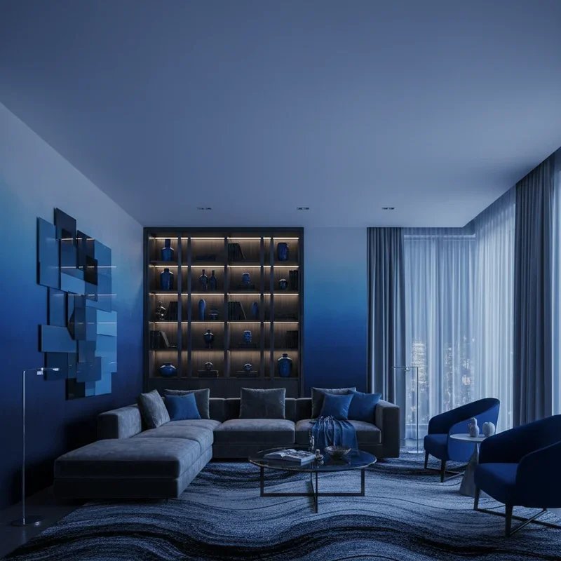 Black and Blue Living Room Ideas