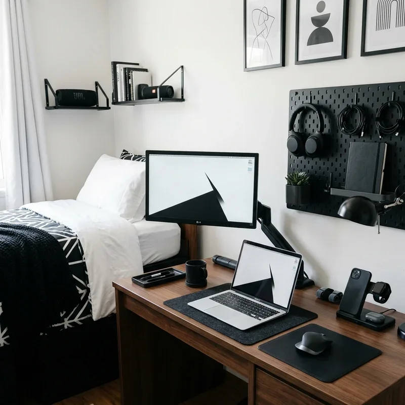 Black and White Dorm Room Ideas