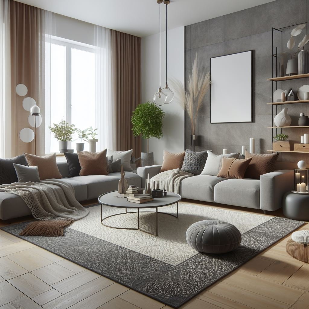Modern Brown And Grey Living Room