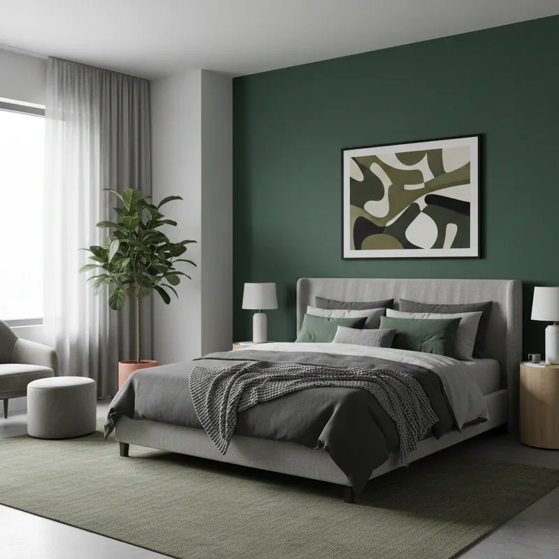 Green and Grey Bedroom Ideas