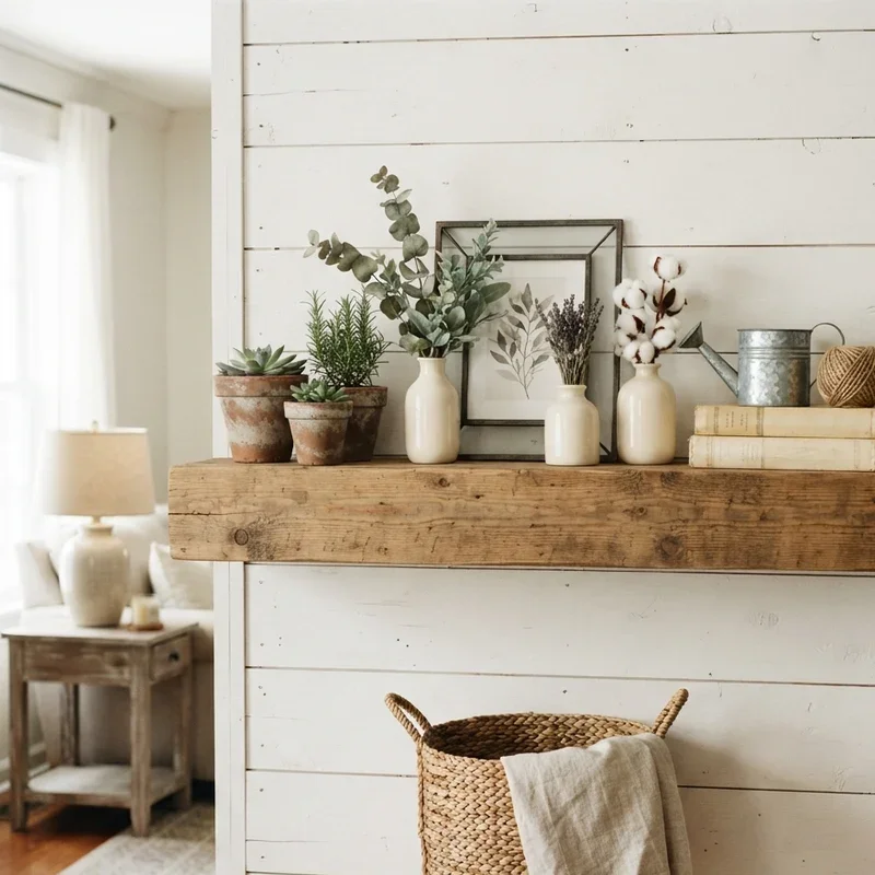 15 Farmhouse Living Room Shelf Decor Ideas You'll Love