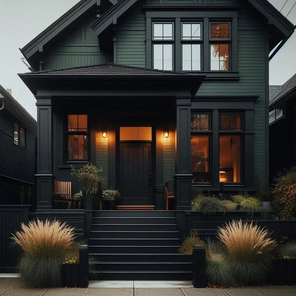 15 Dark Green House with Black Trim Ideas to Try