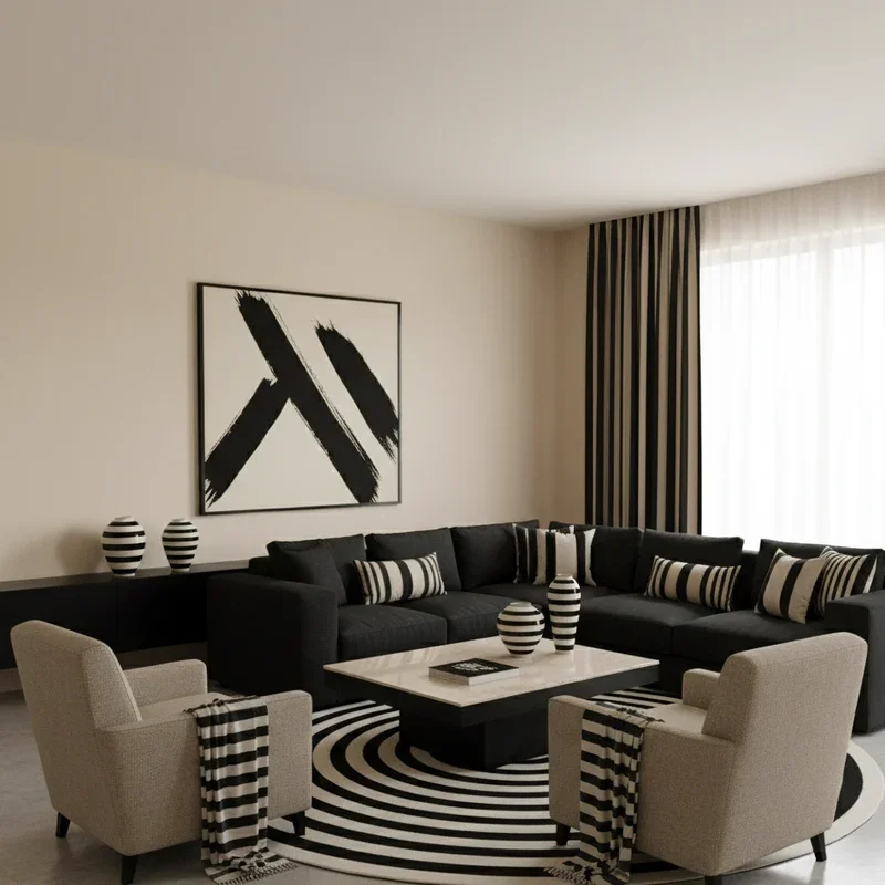 Black and Beige Living Room Ideas