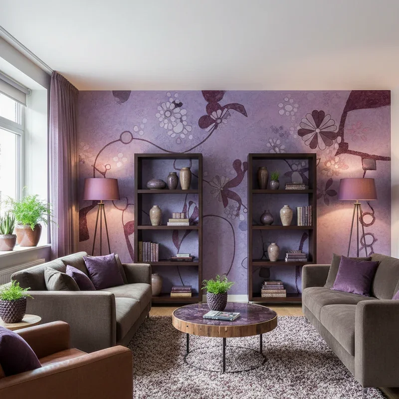 Purple and Brown Living Room Ideas