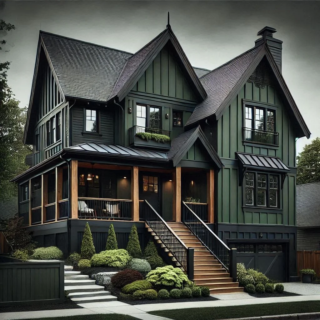 15 Dark Green House with Black Trim Ideas to Try