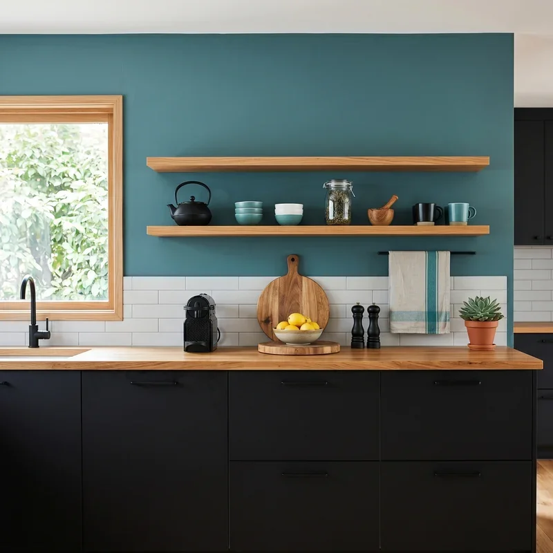 Black and Teal Kitchen Ideas