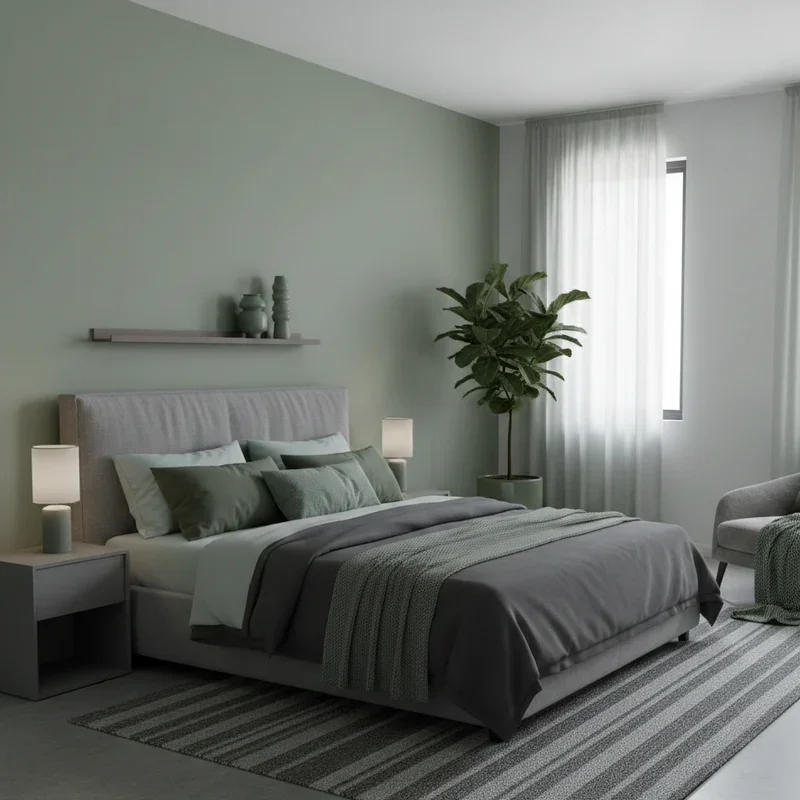 Green and Grey Bedroom Ideas
