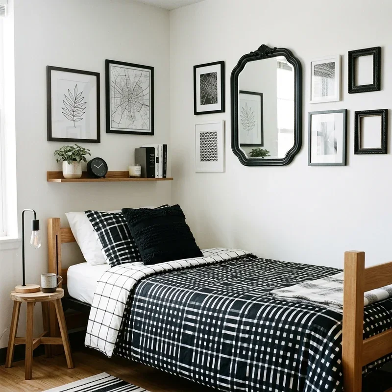 Black and White Dorm Room Ideas