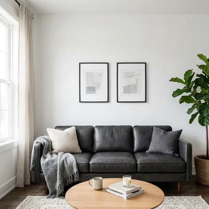 Dark Grey Leather Sofa Living Room Ideas