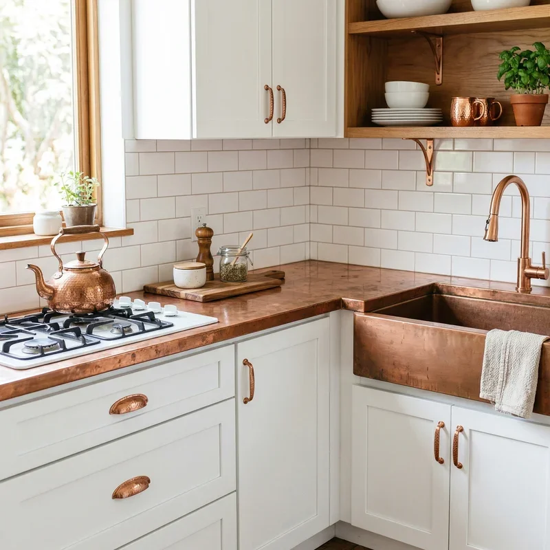 White and Copper Kitchen Ideas