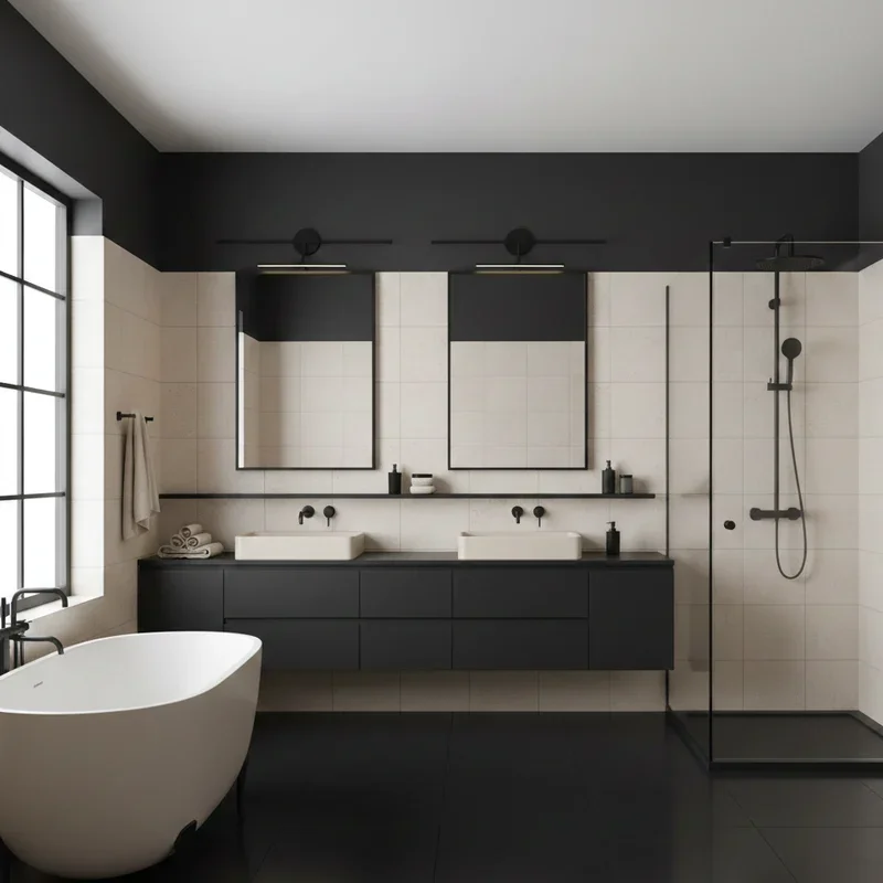 Black and Cream Bathroom Ideas