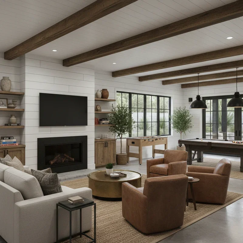 Modern Farmhouse Basement Ideas