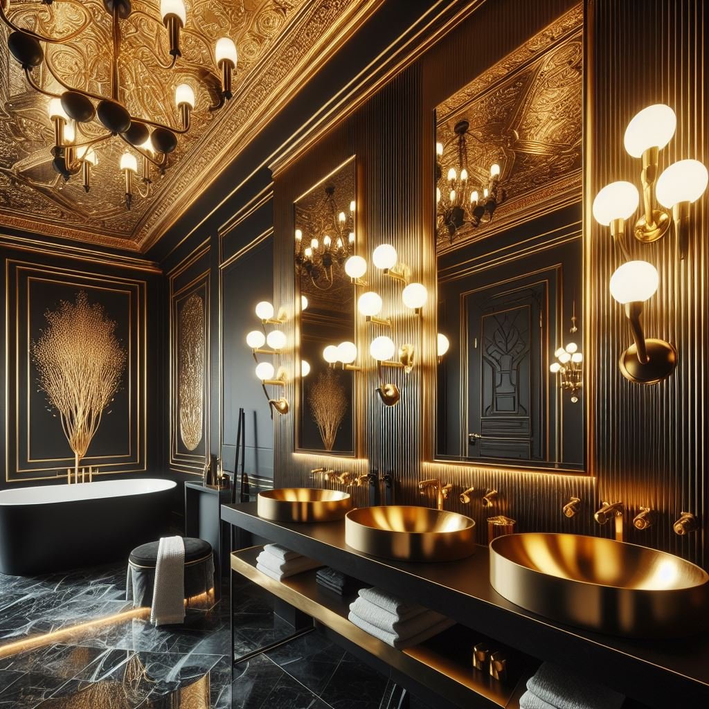 15 Luxurious Black and Gold Bathroom Ideas for Elegance