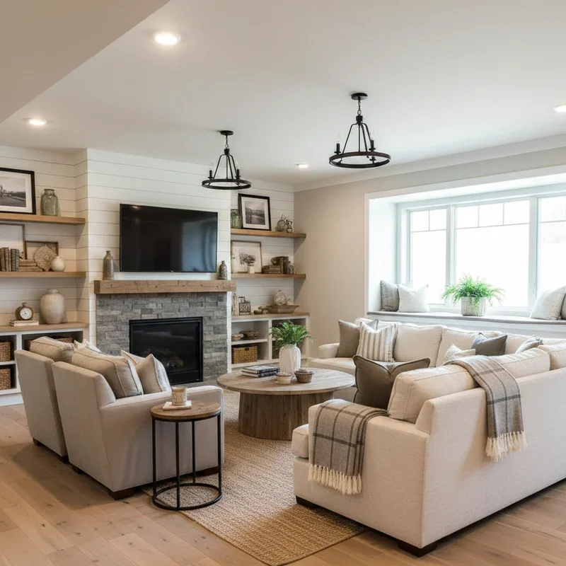 Modern Farmhouse Basement Ideas