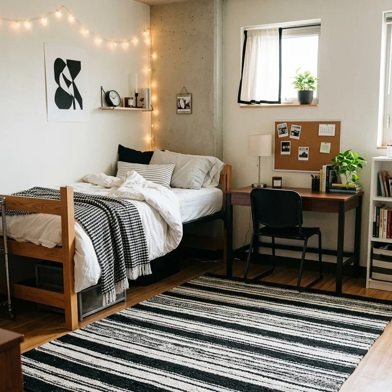 Black and White Dorm Room Ideas