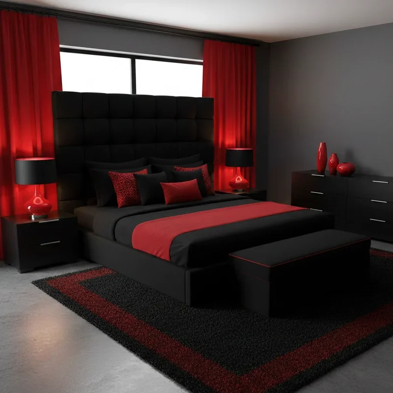 Red and Black Bedroom Ideas