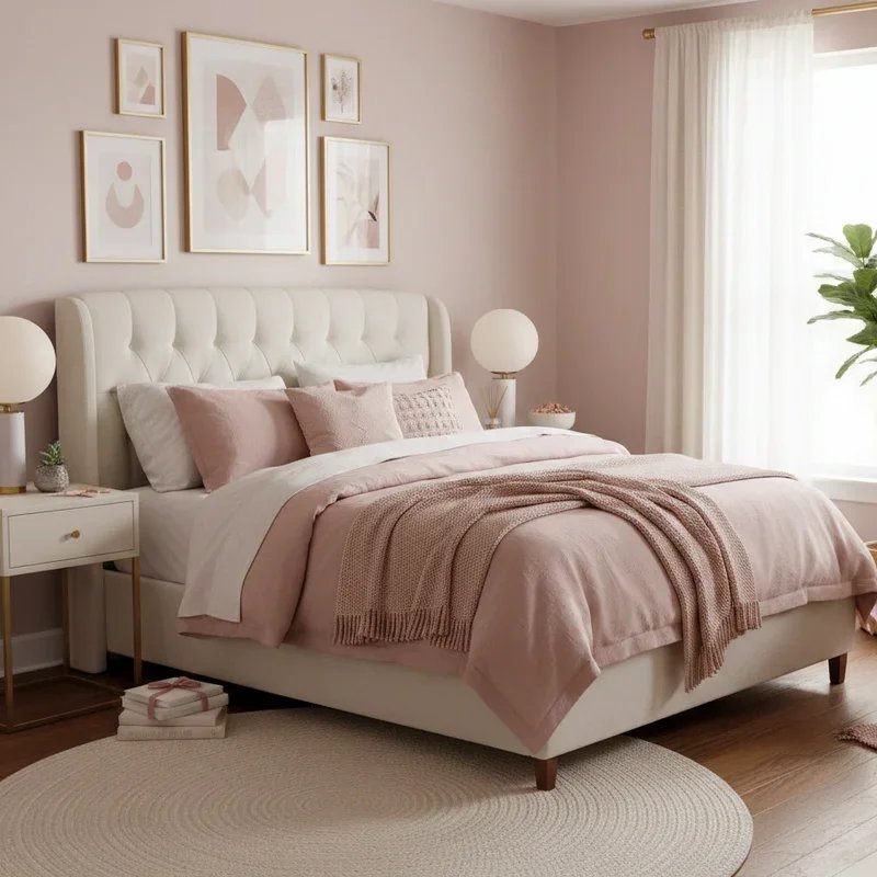 Pink and Cream Bedroom Ideas