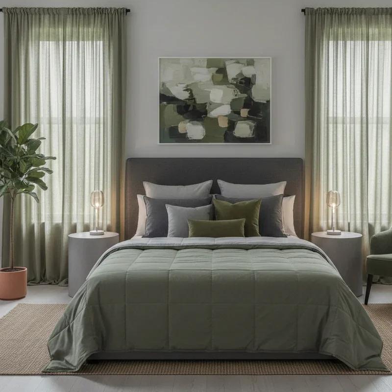 Green and Grey Bedroom Ideas