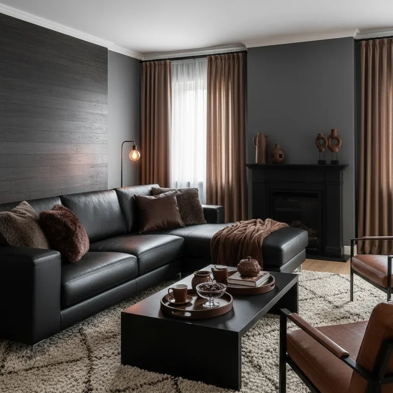 Black and Brown Living Room Ideas