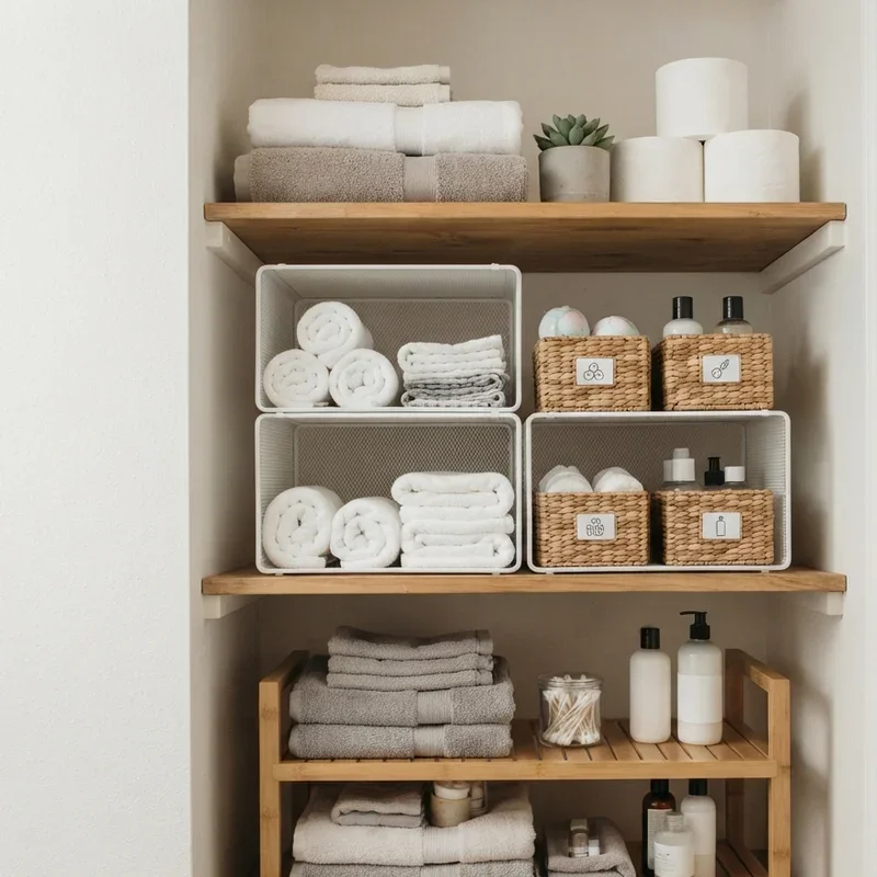 Bathroom Closet Shelf Ideas