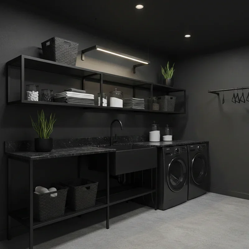 Black Laundry Room Ideas
