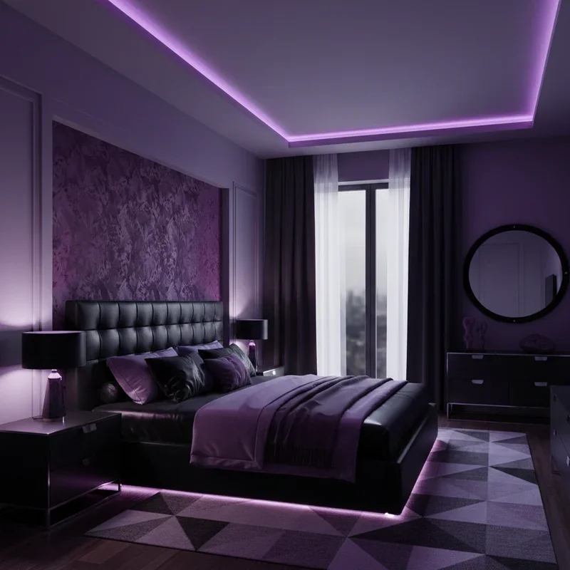 Purple and Black Bedroom Ideas