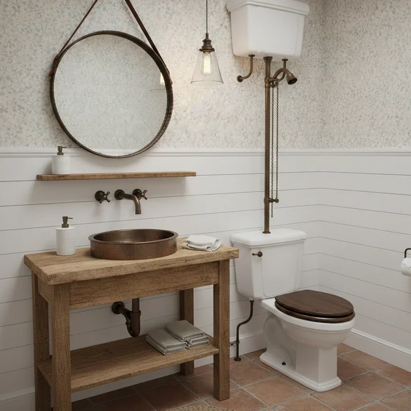 Farmhouse Half Bathroom Ideas