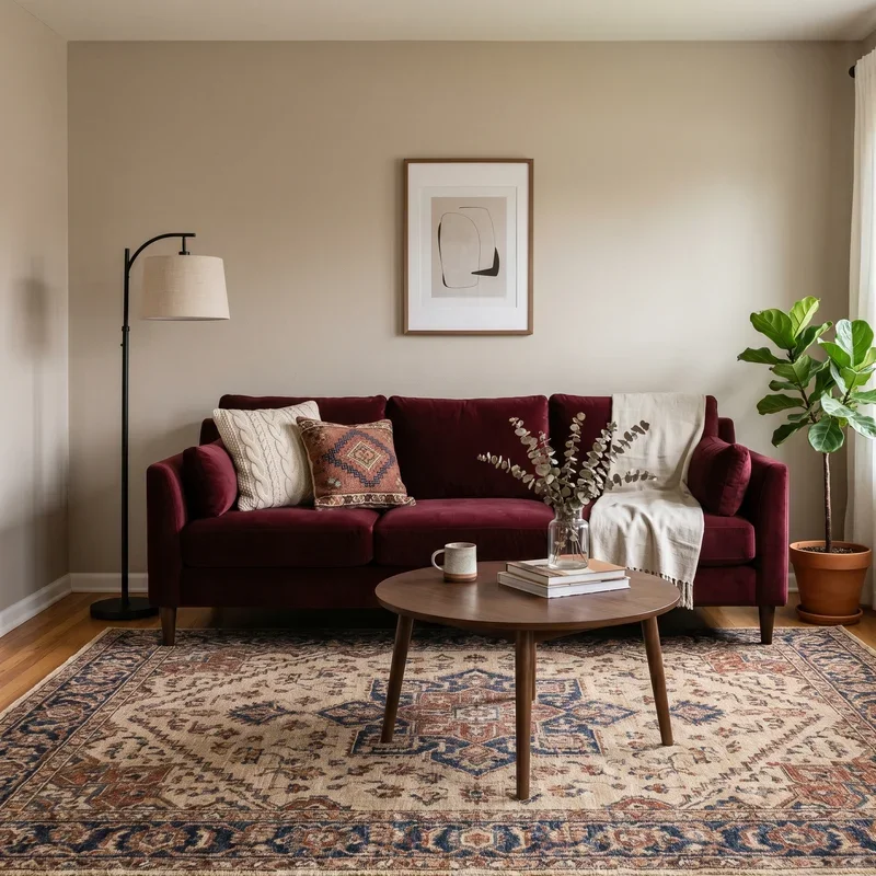 Burgundy Couch Living Room Ideas