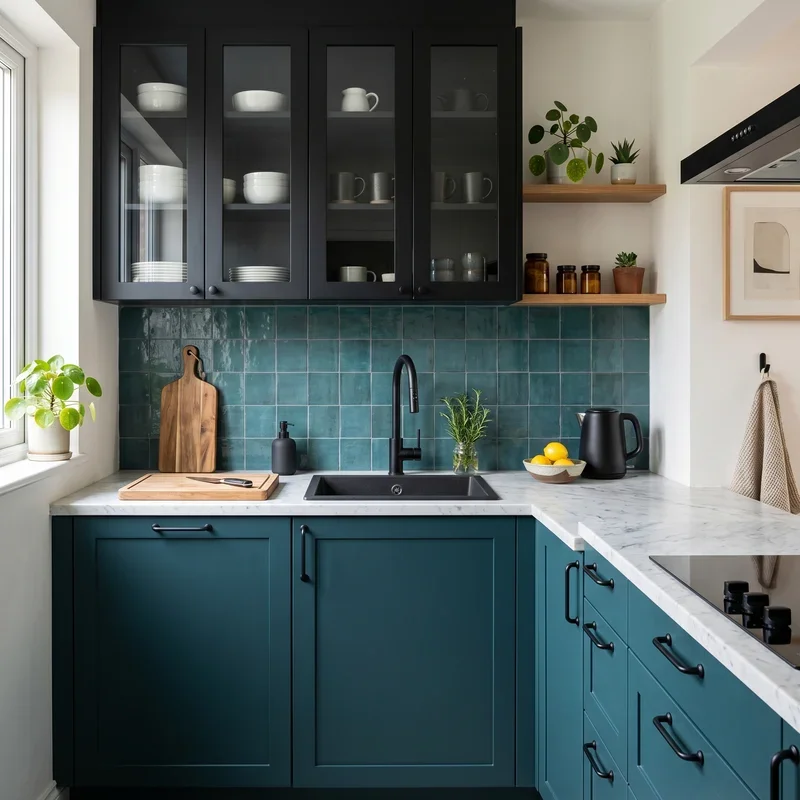 Black and Teal Kitchen Ideas