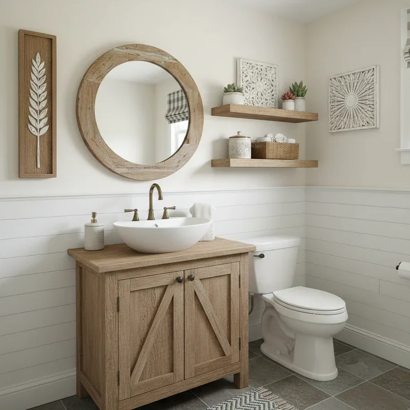 Farmhouse Half Bathroom Ideas