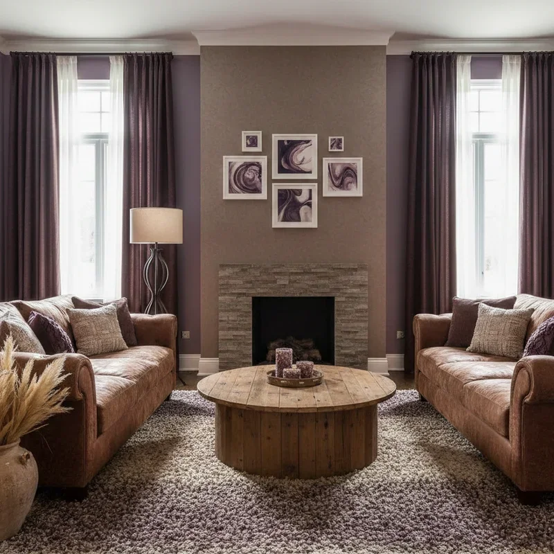 Purple and Brown Living Room Ideas