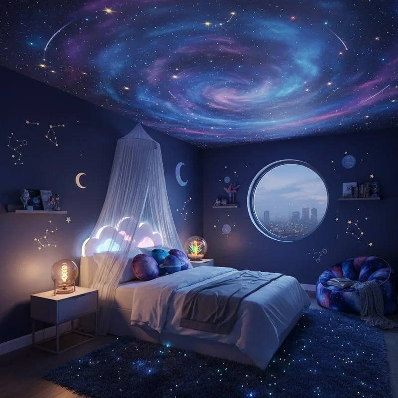 Girl Galaxy Bedroom Ideas