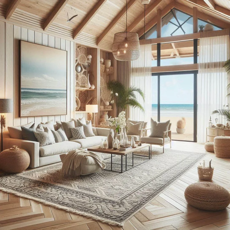 Textured Coastal Living Room Color Trends preview