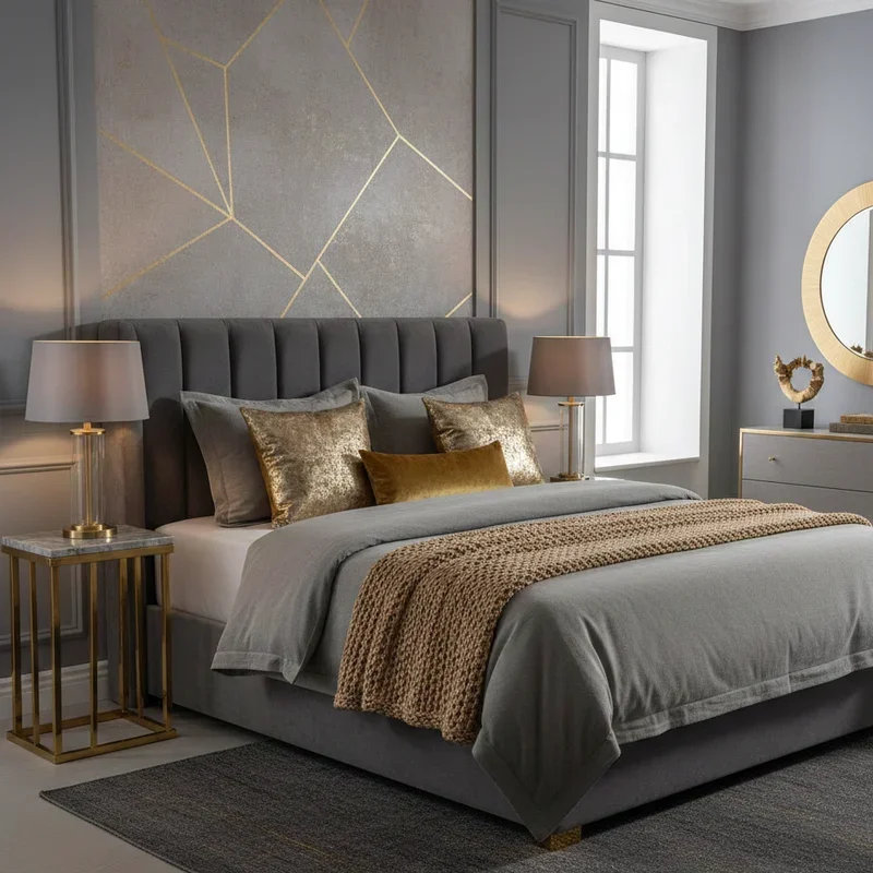 Grey and Gold Bedroom Ideas