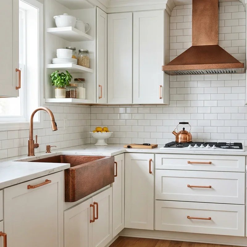 White and Copper Kitchen Ideas