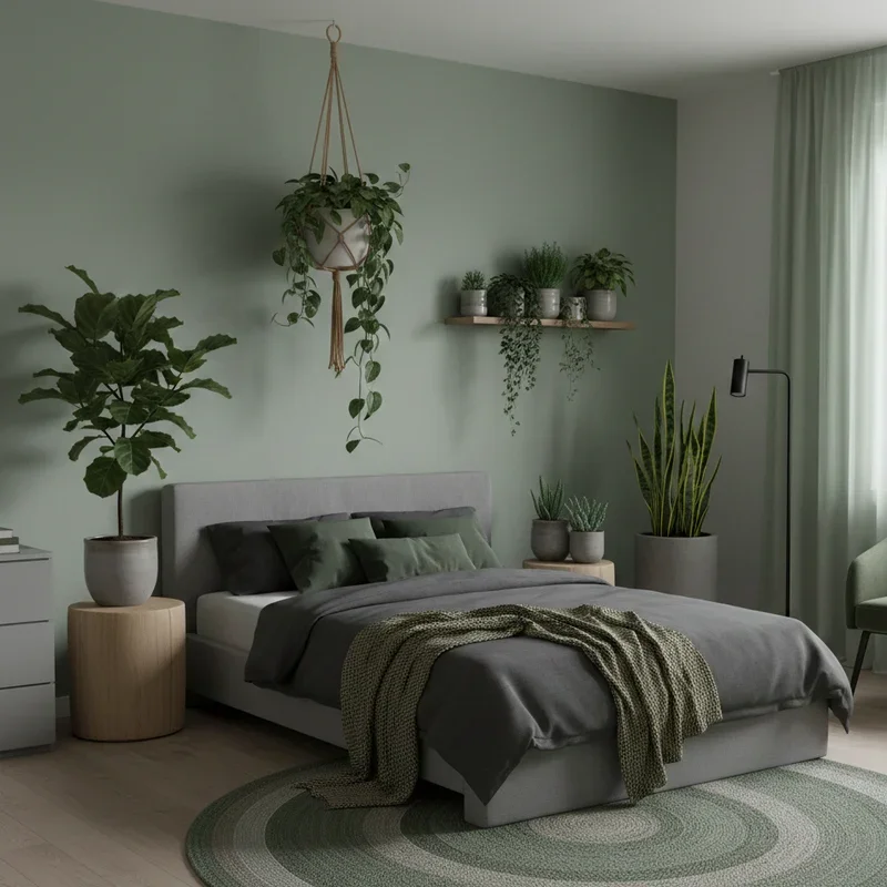 Green and Grey Bedroom Ideas