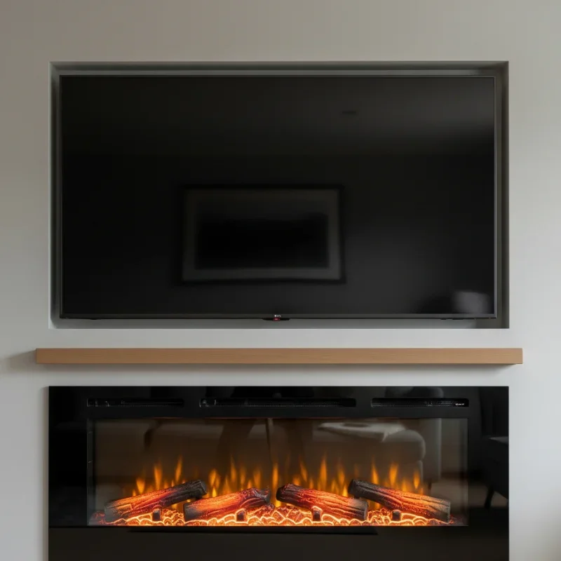 15 Electric Fireplace Ideas with TV Above Setup