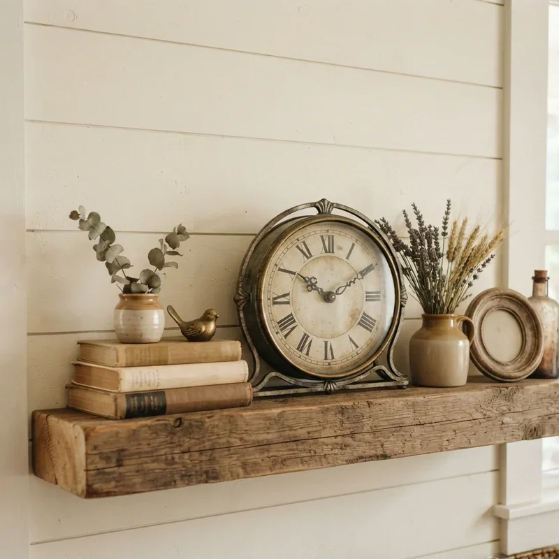 Farmhouse Living Room Shelf Decor Ideas