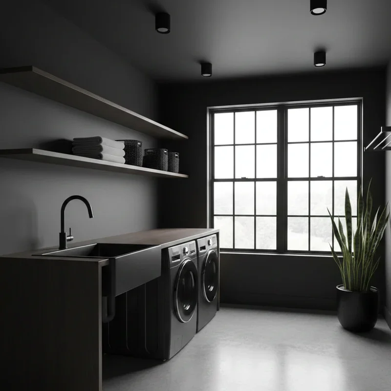 Black Laundry Room Ideas