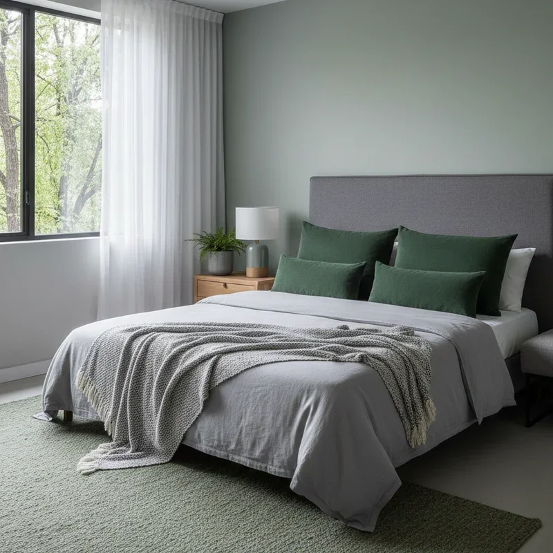 Green and Grey Bedroom Ideas