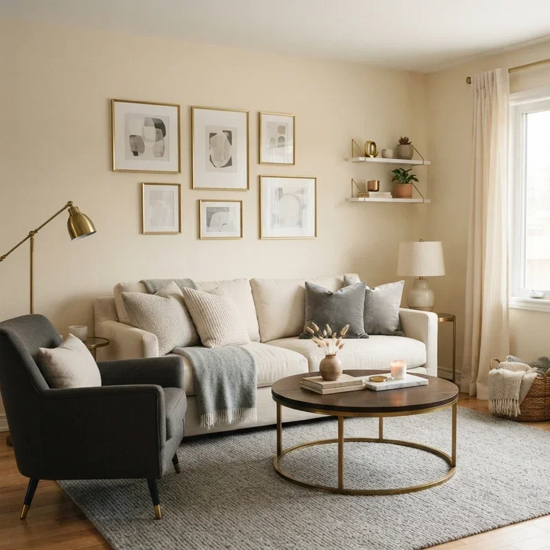 Cream and Gray Living Room Ideas