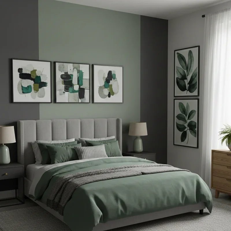 Green and Grey Bedroom Ideas