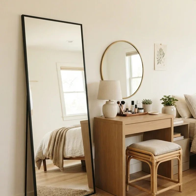 Bedroom Floor Mirror Decorating Ideas