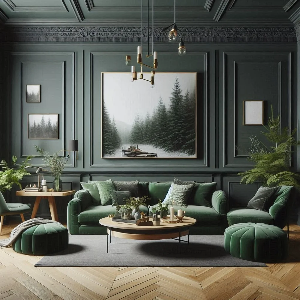 15 Forest Green Dark Green Living Room Ideas