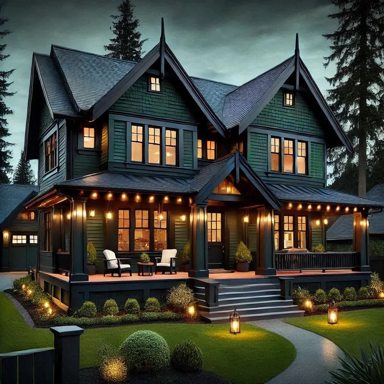 15 Dark Green House with Black Trim Ideas to Try