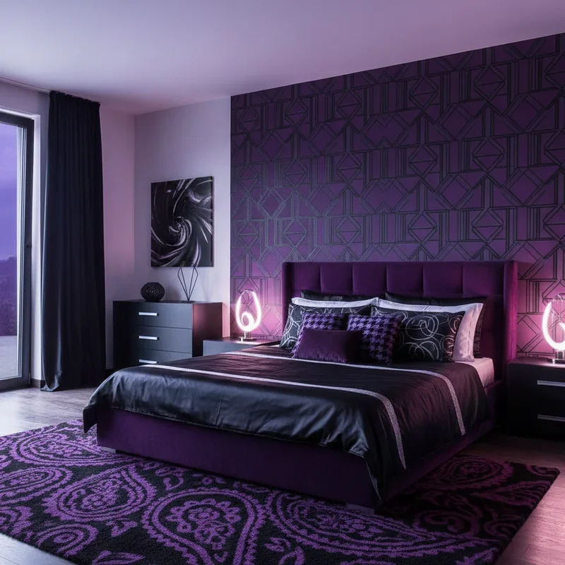 Purple and Black Bedroom Ideas