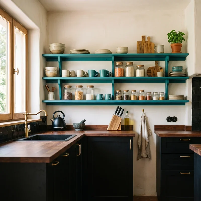 Black and Teal Kitchen Ideas
