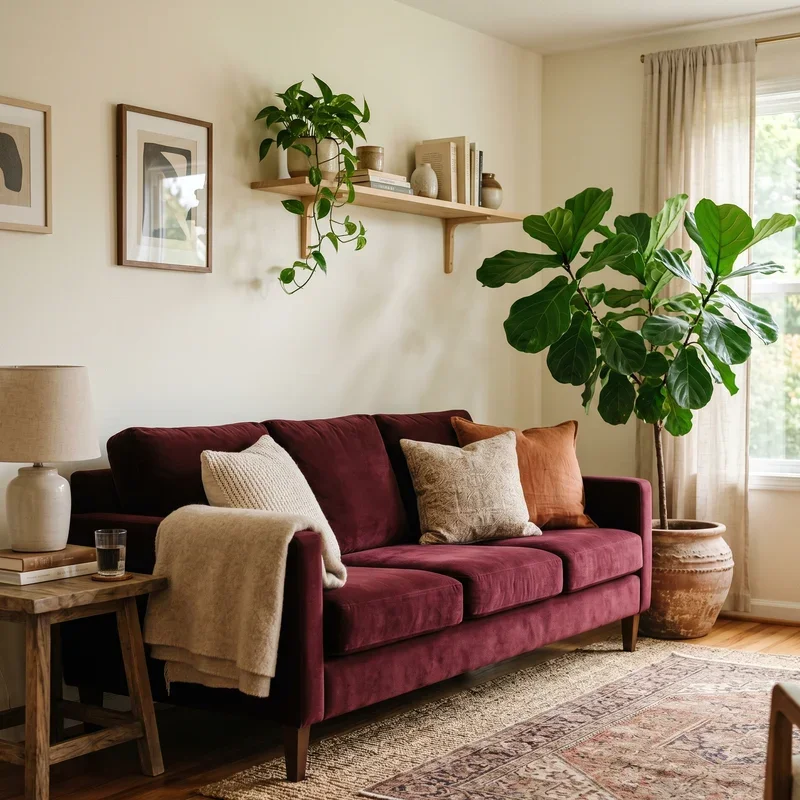 Burgundy Couch Living Room Ideas