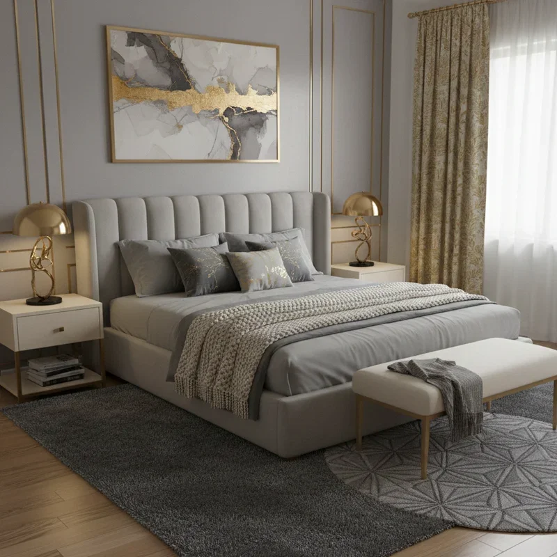 Grey and Gold Bedroom Ideas
